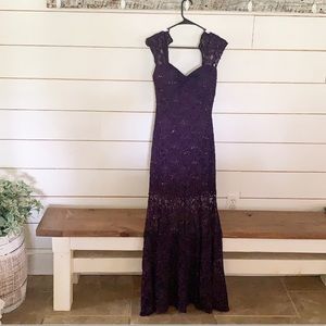 Plum colored, sequin evening/cocktail dress
